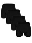 Nutria Mens Quick Dry Travel Underwear 4 Pack Mesh Breathable Hiking Boxer Briefs with Open Fly U01, Black X4, Medium