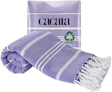 Cacala 100% Turkish Cotton Kitchen Tea Towels, Highly Absorbent Luxury Soft Quick Drying Dish Towel with Hanging Loop for Gym, Yoga, Bath, Sports, Cleaning and Kitchen (23 x 36), Dark Purple