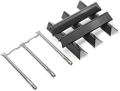 7636 Flavorizer Bars & 69787 Grill Burner for Weber Spirit and Spirit II 300 Series E310 E320 E330 S310 S320 S330 with Front Control, 15.3" Heat Plate 18" Burner for Spirit 300 Grill replacement parts