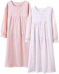 BANGSAUR Girls' Nightgown Cotton Sl