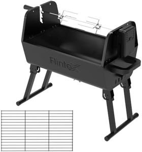 Fintex 2-in-1 Portable Rotisserie Grill with Motorized Rotisserie Kit, Foldable Charcoal BBQ Grill, 257 sq.in, Height Adjustable, Outdoor Grill for Camping, Tailgating & Backyard