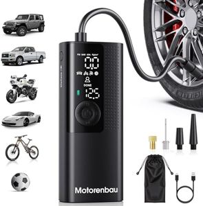 Motorenbau Tire Inflator Portable Air Compressor-150PSI Cordless Air Pump for Car Tires with Digital Pressure Gauge, LED Light, Fast Inflation & Auto Shutoff, Tire Pump for Car Motorcycle Bicycle Ball