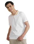 DAMENSCH Constant Men's All-Degree Thermoregulating Pique Contrast Neck Polo T-Shirt - Zipper- Pack of 1- So white