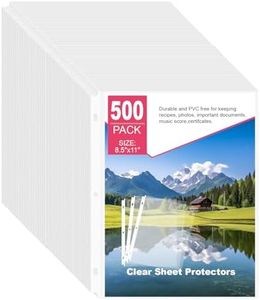 Sheet Protectors 500 Pack | Fits 8.5x11 Paper & 3-Ring Binders | Glare-Reducing Textured Surface with Reinforced Edges | Acid-Free Top-Loading for Home, School & Office