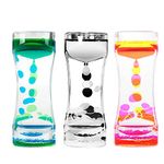 3 Pack Liquid Motion Bubbler for Kids and Adults, Hourglass Liquid Bubbler for Timer Sensory Play, Fidget Toy, Children Activity, Desk Top