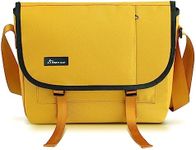 SIMTOP Crossbody Messenger Bag iPad Bag Shoulder Messenger Bag Durable Crossbody Shoulder Bag for Commuters and Travelers Water Resistant Scratch and Wear Eesistance Versatile YKK Zipper. (Yellow)