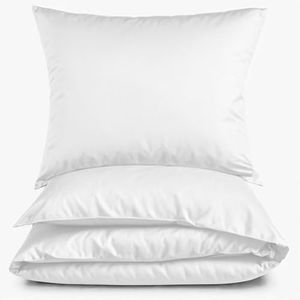 Carpe Sonno Mako Satin Bettwäsche 135x200 cm Uni Weiß - Hotelbettwäsche aus 100% Baumwolle robuster Reißverschluss - Hotel Bettgarnitur Set 2teilig Bettzeug mit 1 Kopfkissenbezug 80 x 80 cm