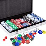 Yinlo Poker Chip Set - 300PCS Poker Set with Aluminum Case, 11.5 Gram Casino Chips for Texas Holdem Blackjack Gambling