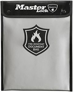 Master Lock FBWLZ0EURHRO Porte Document Anti feu Protection en Silicon Anti feu et étanche pour protéger de l'argent, des Documents au Format A4, tablettes, clés USB, Papier d'identité et Autres, Noir