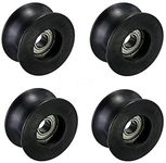 Letool 4pcs 608zz coated pa66 nylon 1.57inches bearing roller wheel 8x40x20mm U type groove pulley