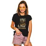 eweft® Queen are Born in November Printed Half Sleeve Round Neck Black Cotton T-Shirt for Girl's/Women's