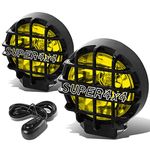 DNA MOTORING FL-6-U+SW-AM-BK 6" Round Fog Lights w/Switch, Amber/Black