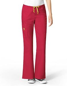 WonderWink Women's Origins Romeo Scrub Pant, Red, Medium Petite