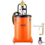 VEVOR Grease Pump, 10.5 Gallon 40L Air Operated Grease Pump with 13 ft High Pressure Hose and Grease Gun, Pneumatic Grease Bucket Pump with Wheels, Portable Lubrication Grease Pump 50:1 Pressure Ratio