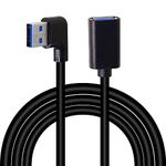 GELRHONR 90 Degree USB 3.0 Male to Female Extension Cable, Right Angle USB3.0 A Male to Female 5Gbps Data Cord Compatible for Laptop TV USB Disk Mouse Hard Disk-1M(Right/Female)