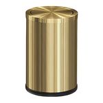 LEASYLIFE Stainless Steel Trash can,Bathroom Trash can with lid，Small Trash Can with Flipping Lid, 9 L,Garbage cans for Living Room. Metallic Gold (Singer)