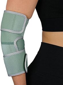 CleanPrene Sustainable Elbow Brace - NEO-PRENE FREE Clinically Tested, Eco-Friendly, GRS Certified Recycled Materials, USDA Certified Biobased Foam - Made with Recycled Oyster Shells and Other Sustainable Plant-Based Ingredients - Adjustable Compression Support for Tennis Elbow, Athletics, and Injury Recovery - Dermatologically Tested and Safe for Sensitvie Skin - One Size Fits Most