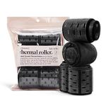 Kitsch Ceramic Hair Rollers, Self Grip Thermal Hair Rollers, Hair Curlers, 8 Pcs (Black)