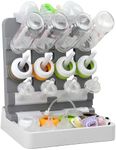 Venuekkuri Baby Bottle Drying Rack, Vertical Standing Bottle Dryer Rack Holder-Space Saving Baby Bottle Drying Rack for Countertop-Holds Up to 12 Baby Bottles & Cup