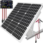 SOLPERK 50W/12V Solar Panel Kit, Solar Battery Trickle Charger Maintainer + Waterproof Controller + Adjustable Mount Bracket for Automotive Motorcycle Boat Marine RV Camping Roof
