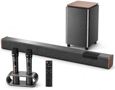 Hoouwrd 160W Soundbar with Subwoofer & 2 Karaoke Mics for TV Home Theater
