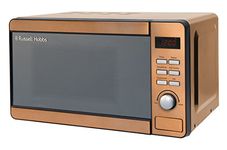 Russell Hobbs RHMD804CP 17 L 800 W Copper Solo Digital Microwave with 5 Power Levels, Clock and Timer, Automatic Defrost, Easy Clean, 8 Auto Cook Menus