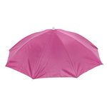 PATIKIL OD 27.2" Umbrella Hat, 1Pcs Oxford Fabric Folding Single Layer Sun Rain Cap with Head Strip for Outdoor Hiking Fishing Work, Pink