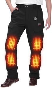 KEMIMOTO Men's Motorcycle Heated Pants with 10000mAh Battery & ESA Armor - Water-Resistant Riding Pants for Winter, Black