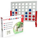 Bolaball Giant 4 Connect in a Row | Big Four in a Row Solid Wood Yard Game | Jumbo Outdoor Edition | Life Size 34 in by 29 in | White, Red, and Blue