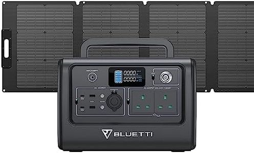 BLUETTI Solar Generator EB70 with PV120S Solar Panel Included, 716Wh Portable Power Station w/ 2 230V/1000W AC Outlets, LiFePO4 Battery Pack for Outdoor Camping, Road Trip, Power Outage
