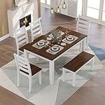 LUMISOL 6 Piece Solid Wood Dining T