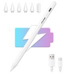 MMK Stylus Pen for iPad(2018-2024), 2.0 Gen Pencil with Pixel-Perfect Precision & Tilt Sensitivity, Compatible with iPad 6-10th Gen,for iPad Pro 12.9''/11''/13'',for iPad Air 3/4/5/6,for iPad Mini 5/6