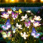 FENSAN Solar Garden Lights, Solar Lights Outdoor Garden, Garden Lights Solar Powered, Decor for Garden, Yard, Patio, Pathway, IP65 Waterproof, Solar Butterfly Lights Outdoor (2 Pack)