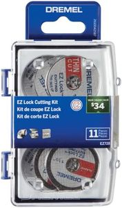 DREMEL EZ728-01 EZ Lock Rotary Tool Cutting Discs Accessory Kit, Cut-Off Wheels for Plastic, Metal, and Thin Cuts, 11- Piece Assorted Accessories Set