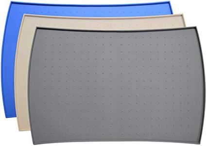 PetFusion Large Waterproof Pet Food Mat (24x16). FDA Grade Silicone [Superior Hygiene, Non-Toxic, Multiple Sizes] for Dogs or Cats, Gray