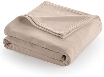 Martex Fleece Blanket Twin Size - Fleece Bed Blanket - All Season Warm Lightweight Super Soft Anti Static Throw Blanket - Beige Blanket - Hotel Quality- Blanket for Couch (66x90 Inches, Beige)