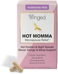 Winged Wellness Hot Momma | Menopause Capsules for Women | Hormone Balance, Hot Flashes, Night Sweats, Sleep, Mood & Bone Health | Chaste Tree, Dong Quai, Black Cohosh, Vitamins D & K-2 | 60ct