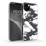 kwmobile Clear Case Compatible with Apple iPhone 13 - Phone Case Soft TPU Cover - Bunch of Clouds White/Transparent