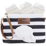 Baby Bumco Diaper Clutch Bag - Water Resistant; Lightweight; Refillable Wipes Dispenser; Portable Changing Kit (Black)