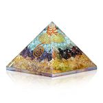 Triple Money Orgone Pyramid Attract Wealth and Prosperity- Crystals Pyramid for Positive Energy and Meditation Yoga Positive Energy Promotes Wealth, Prosperity and attracts Success