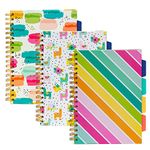 Pukka Pad, Carpe Diem 5-Subject, Spiral, Tabbed-Divider Notebook, 3-Pack 7 x 10 In. 100 Sheets, Multi-Color [Unknown Binding]