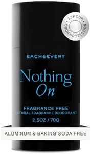 Each & Every Aluminum Free Deodorant for Men & Women - All Natural Deodorant for Sensitive Skin, EWG Verified - Clean, Baking Soda-Free, Plant-Based Fragrance, Unscented Fragrance-Free, 2.5oz