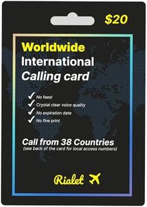 Rialet International Calling Card, Prepaid, Call from 38 Countries, Low Rates Worldwide, No Fees and No Expiration Date, 20 Dollar Value