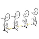 Bike Nook Pro Stand & Vertical Storage Rack - 4 Pack with connectors - The Original Vertical Bicycle Floor Stand for Garage Storage and Indoor and Outdoor use, No Drilling Required