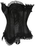 Hengzhifeng Corset Tops for Women Gothic Push Up Party Bustiers Plus Size (AU 16-18,Black)