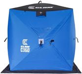 CLAM 14474 C-360 2 to 3 Person 6 Foot Lightweight Portable Pop Up Ice Fishing Angler Hub Shelter Tent with Anchors, Tie Ropes, and Carrying Bag