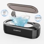 KUNPHY Ultrasonic Jewelry Cleaner, Jewelry Cleaner Machine 12oz 46KHz, Professional Sonic Cleaner with One-Touch Operation, Sonic Cleaner for Rings, Glasses, Jewelry, Dentures (Black)