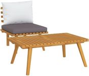 vidaXL Solid Acacia Wood Garden Lounge Set 2 Piece with Cushions Wooden Outdoor Backyard Terrace Seating Pallet Patio Furniture Set