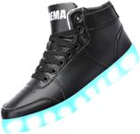 Odema V3 Aurora Unisex High Top Light Up Shoes, Sneakers with Lights for Men，Women, Led Light Shoes,USB Charging Glowing Shoes for Teens, Black Rose, 7.5 Women/6 Men