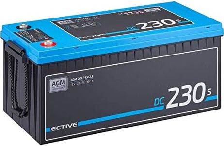 ECTIVE - AGM DC230S 12V 230Ah - Deep Cycle Versorgungsbatterie mit LCD-Anzeige wartungsfrei - VRLA Aufbaubatterie für Boote, Van, Wohnmobil, Camper